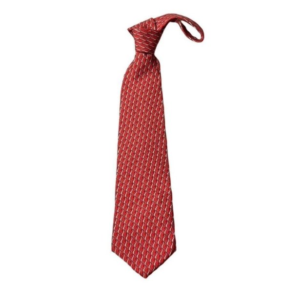 Brooks Brothers Makers Men's Necktie Red White Blue Italian Silk Print 58.5x3.5 - Picture 1 of 8
